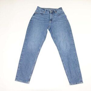 American Eagle Women's Mom Jeans Size 00 Regular Blue High Rise Stretch Denim